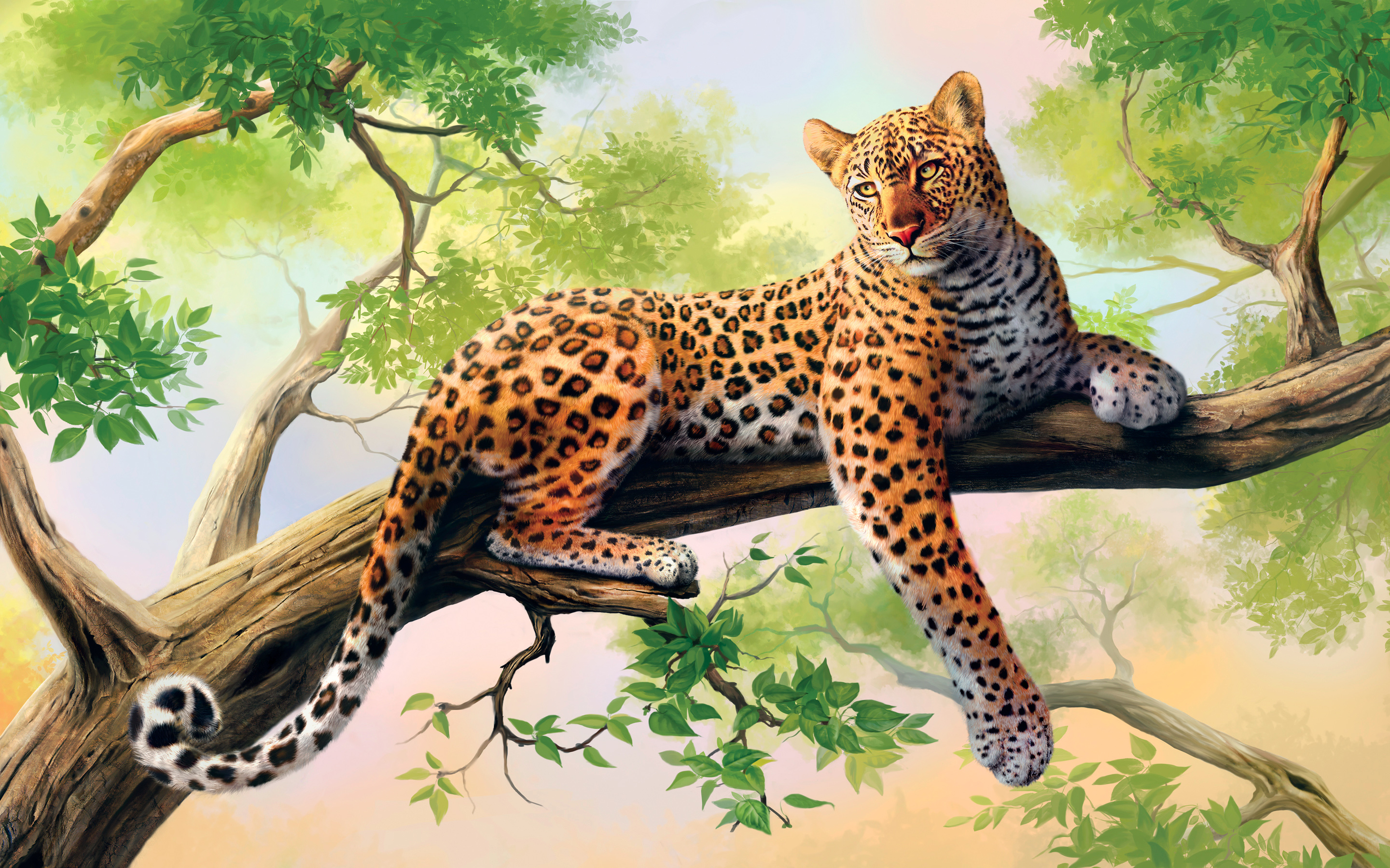 Leopard Art1676616355 - Leopard Art - Leopard, Hummingbird